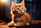 Fototapeta Most - Beautiful red kitten. Generative AI