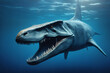 Mosasaurus . Dinosaurier unter Wasser im Meer . KI Generated