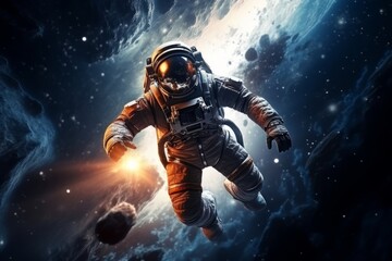 Wall Mural - An astronaut in outer space. Billions of galaxies in the universe. 