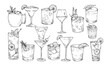 © nikagraphic - cocktail drink handdrawn illustration engraving
