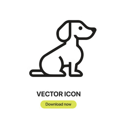 Poster - Dog icon vector. Linear-style sign for mobile concept and web design. Dog symbol illustration. Pixel vector graphics - Vector.	