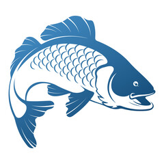 Wall Mural - Fish with fins and scales design. Fishing and outdoor activities symbol