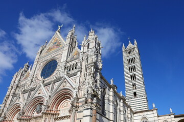 Wall Mural - Facade of Cathedral of SIENA in Italy and Bell Tower