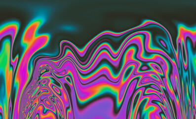 Poster - Trippy backdrop adorned with vibrant neon glitch patterns and a mesmerizing polarization overlay.