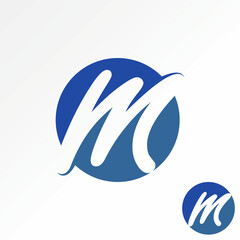 Poster - Logo design graphic concept creative premium abstract vector stock unique initial letter M font on circle negative space. Related monogram typography