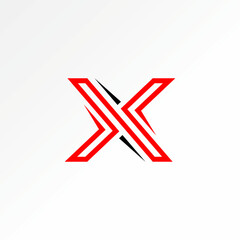 Poster - Logo design graphic concept creative premium abstract vector stock unique initial letter X font with flip double lines. Related to monogram typography