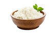 Healthy food Wooden bowl with parboiled rice on isolated transparant background