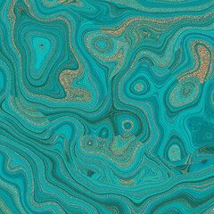 Poster - Malachite Marble texture. Fractal digital Art Background. High Resolution. Green marble texture with gold veins. Can be used for background or wallpaper