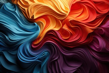 Wall Mural - wave abstract colorful background wallpaper Generative AI