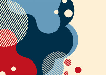 Aufkleber - Creative abstract bright background. Smooth liquid, stripes and dots on a white background. Template for prints, posters, flyers. Vector illustration.