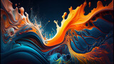 Fototapeta Most - most beautiful vivid liquid in collorful 3d rendring a beautiful abstract background in many colors.
