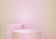 © P24_Design - Pink podium 3d. abstract scene background, mock up or platform for product, 3D renderings.