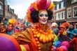 © Wizzi - Dutch carnival: A beautiful woman in a carnival parade in Amsterdam, Rotterdam, Antwerp, Netherlands, Belgium or german little city
