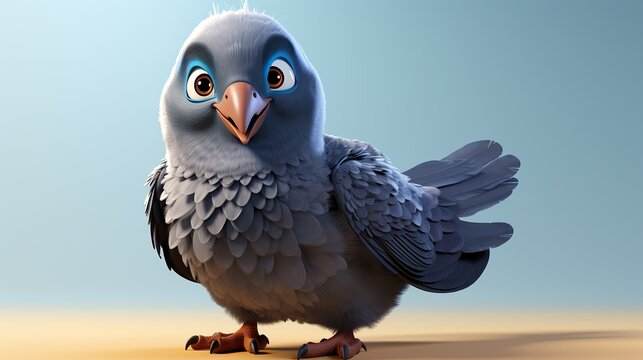 pigeon bird. flat cartoon character design. colorful bird icon. cute pigeon template. vector illustr