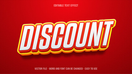 Fototapete - Editable promotion style text effect, discount sale text theme