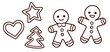 © sudowoodo - Christmas gingerbread cookies line drawing set