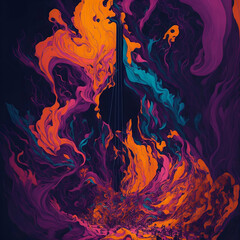 Wall Mural - abstract colorful background making music express as color. Background or graphic resource.