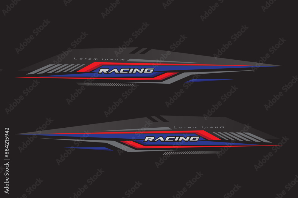 Black Sticker Design Racing Wrap Design For Car vectors. Sports stripes, car stickers black color ...