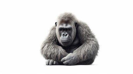 gorilla on white background