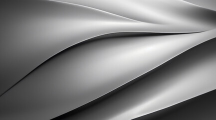 Canvas Print - Smooth metal waves with a soft brushed texture and elegant curves.