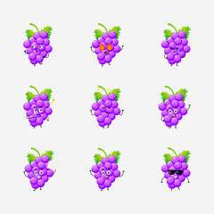 Wall Mural - Cute grape character vector illustration