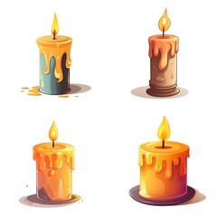 Poster - Illustration of a candle on a white background. cartoon style. AI generative.