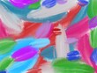 Colorful  free brush strokes made on a graphics device
