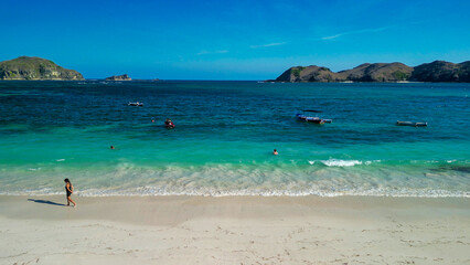 Poster - Aerial view of Tanjung Aan Beach in Lombok, Indonesia