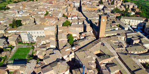 Wall Mural - Orvieto, medieval town in central Italy. Amazing aerial view from drone.