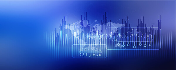 Poster - 2d illustration world map abstract background
