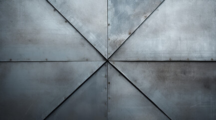 Wall Mural - Geometric metal texture with triangular patterns for a contemporary industrial aesthetic.