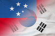 © dmitriy - Samoa and South Korea national flag international contract KOR WSM