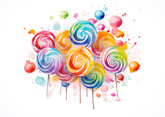 Wall Mural - Sweet Treats Background. Confectionary delights on light background.