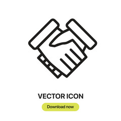 Poster - Handshake icon vector. Linear-style sign for mobile concept and web design. Handshake symbol illustration. Pixel vector graphics - Vector.	
