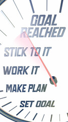 Poster - Goal Reached Set Plan Achieve Work Job Task Progress 3d Illustration