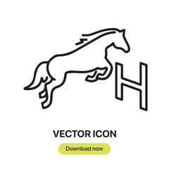 Fototapete - Horse icon vector. Linear-style sign for mobile concept and web design. Horse symbol illustration. Pixel vector graphics - Vector.	