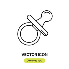 Poster - Baby Pacifier icon vector. Linear-style sign for mobile concept and web design. Baby Pacifier symbol illustration. Pixel vector graphics - Vector.	