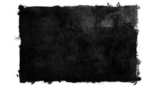 Black Grunge Rectangle Background Made From Paint Roller Marks Isolated On Transparent Background