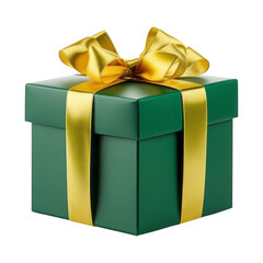 Wall Mural - green gift box isolated on transparent background cutout