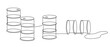 © iuliiawhite - Set of Metal barrels for oil. Continuous line drawing illustration.