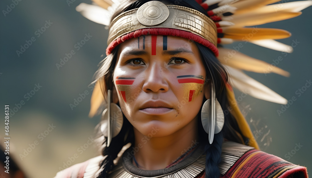 Guerrera Inaca Guerrera indigena cultura inca amazonica Stock Photo | Adobe Stock