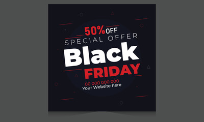 Wall Mural - Black friday sale banner. Vector illustration