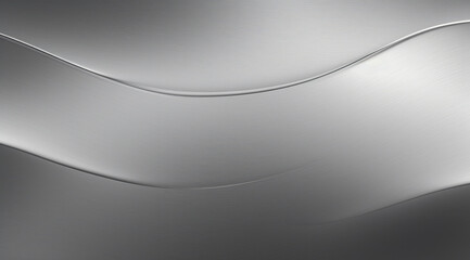 Wall Mural - Wavy line on a matte brushed sheet of metal surface creating a geometric pattern.