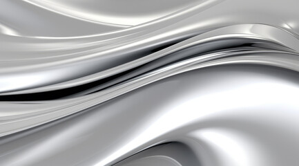 Wall Mural - Abstract black metal texture with a sleek, wavy design.
