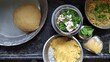 Preparing for the preparation of a delicious and healthy vegetarian meal. hindu cultural sweet food puran poli