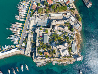 Wall Mural - Aerial view of Bodrum on Turkish Riviera. View on Saint Peter Castle Bodrum castle and marina