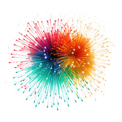 colorful firework on transparent background for 4 july independence day, New Year, Christmas. PNG file. AI generated