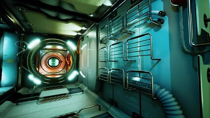 Wall Mural - interior of futuristic internation space station