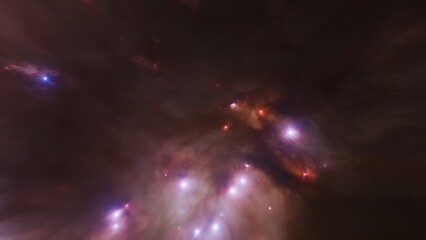 Wall Mural - Yellow galaxy nebula. Golden Abstract Fluid, Particle and Sparkle Background