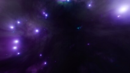 Wall Mural - Bright blue space nebula with cold stars
